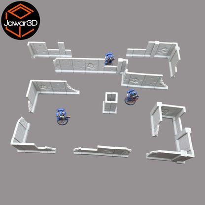 Blasted Walls Set - 28mm Wargaming Scatter Terrain Scenery Tabletop Miniature