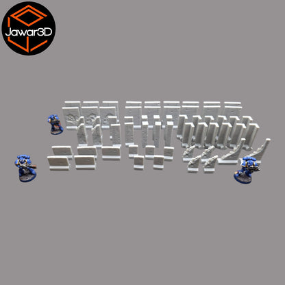 Blasted Walls Set - 28mm Wargaming Scatter Terrain Scenery Tabletop Miniature