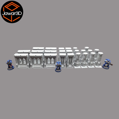 Modular Gothic Walls - 28mm Wargaming Scatter Terrain Scenery Tabletop Miniature
