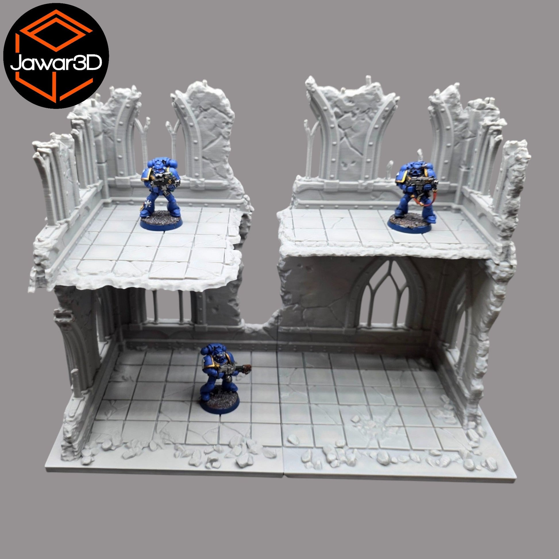 Ruined Empire 2 Floors #11 - 28mm Wargaming Scatter Terrain Scenery Miniature - 3D Printed Terrain and Scenery - Geek Gaming Scenics - Jawar3d
