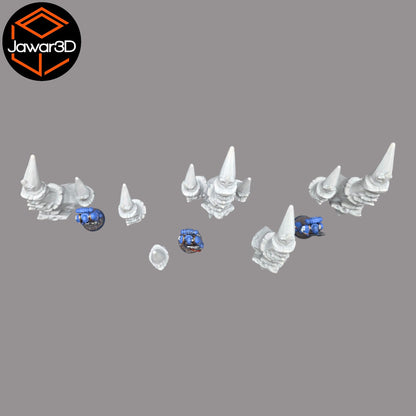 Hive Spike Set - 28mm Wargaming Scatter Terrain Scenery Tabletop