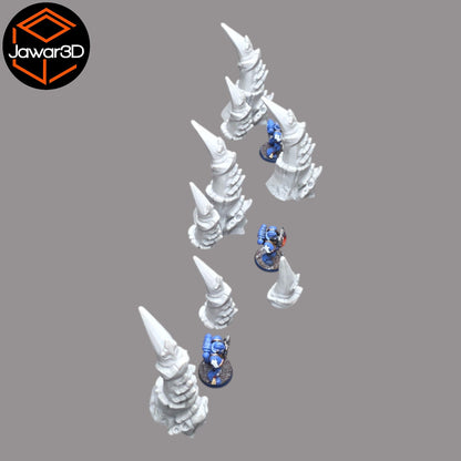 Hive Spike Set - 28mm Wargaming Scatter Terrain Scenery Tabletop