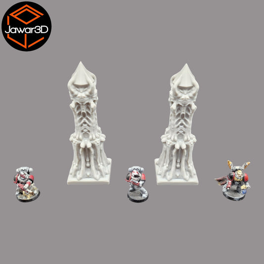 Bone Pillar x2 - 28mm Wargaming Scatter Terrain Scenery Tabletop Miniature