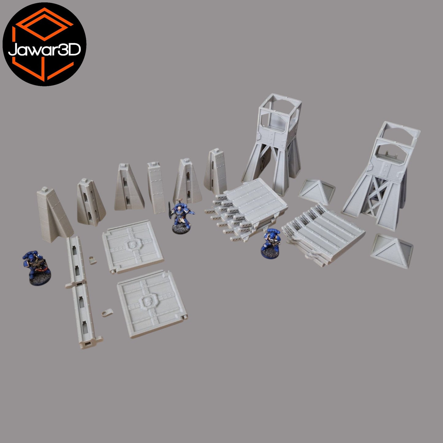 Command Station Watch Tower + Walls - 28mm Wargaming Scatter Terrain Scenery