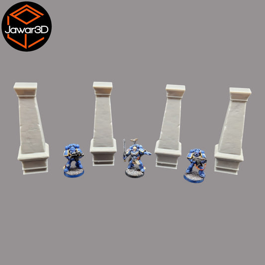 Pillars #1 x4 - 28mm Wargaming Scatter Terrain Scenery Tabletop Miniature
