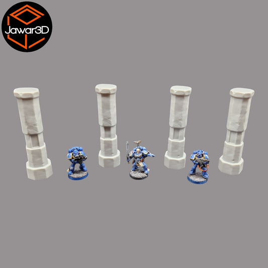Pillars #2 x4 - 28mm Wargaming Scatter Terrain Scenery Tabletop Miniature