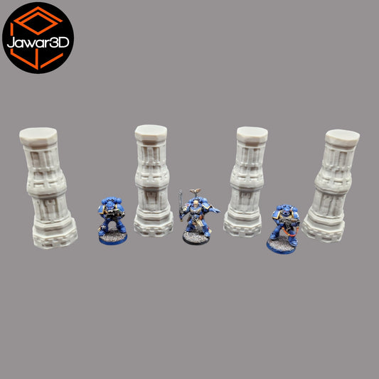 Pillars #5 x4 - 28mm Wargaming Scatter Terrain Scenery Tabletop Miniature