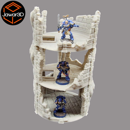Circle Tower Ruin - 28mm Wargaming Scatter Terrain Scenery Tabletop Miniature