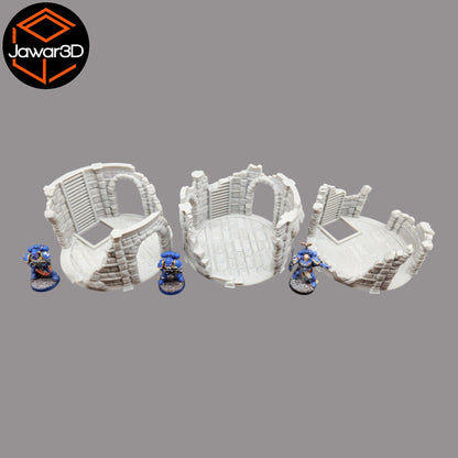 Circle Tower Ruin - 28mm Wargaming Scatter Terrain Scenery Tabletop Miniature