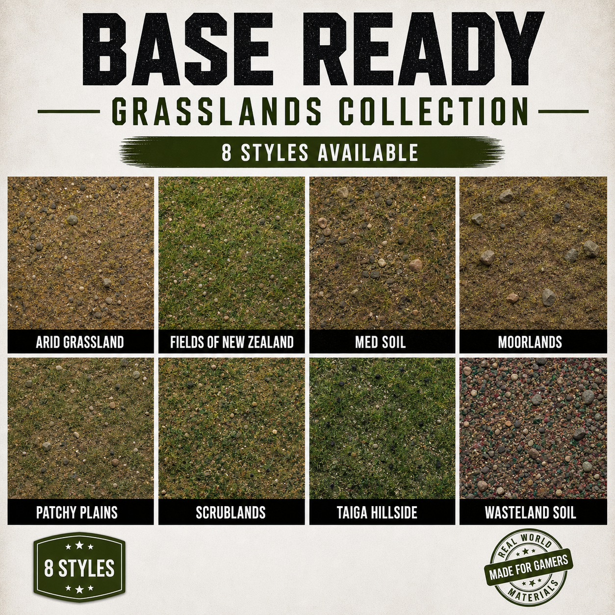 Base Ready Grasslands Collection | Geek Gaming Scenics - Base Ready - Geek Gaming Scenics - Geek Gaming Scenics