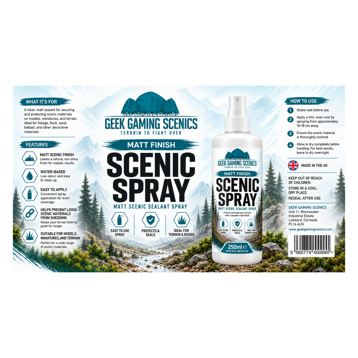 Matt Scenic Sealant Spray 250ml | Geek Gaming Scenics - Adhesives - Geek Gaming Scenics - Geek Gaming Scenics