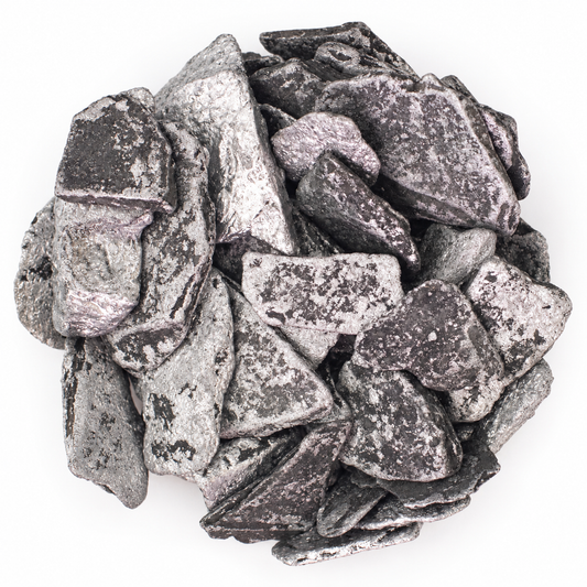 Silver metallic slate pieces, 20–40 mm